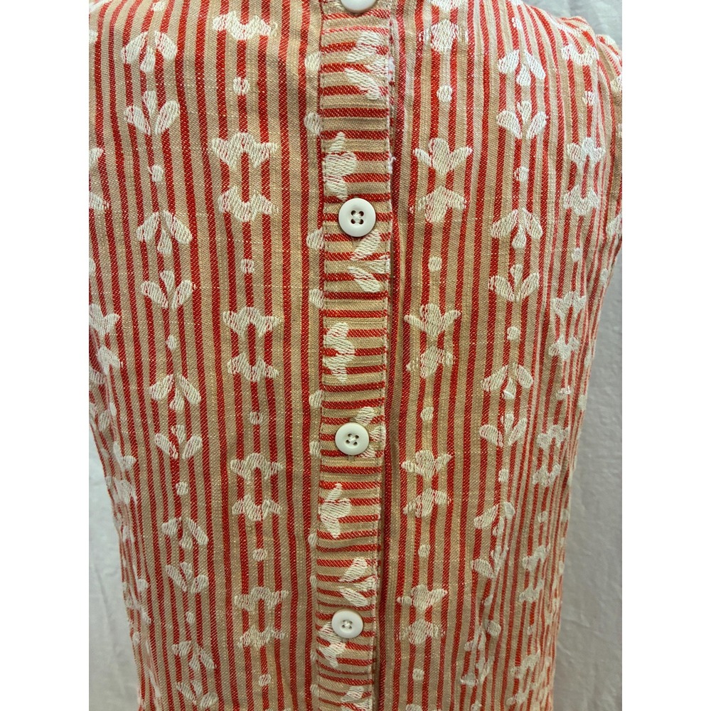 Ace & Jig Sleeveless Handwoven Cotton Shift Midi Dress S, Button Back - Picture 5 of 8